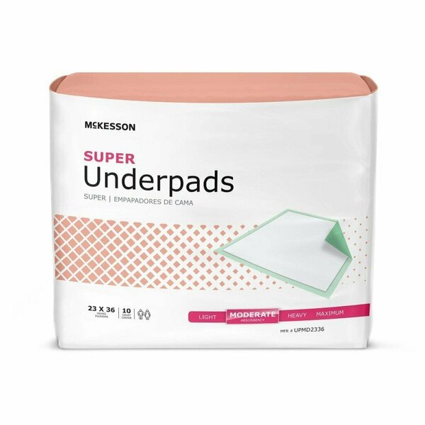 Mckesson Super Moderate Absorbency Underpad, 23 x 36 Inch, 10PK UPMD2336